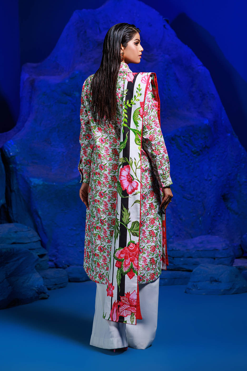 Bonanza Satrangi | Floral Art 3 Pc (1W24P3P253) -  Bonanza Satrangi Unstitched - Original Designer Dress - House of Maryam