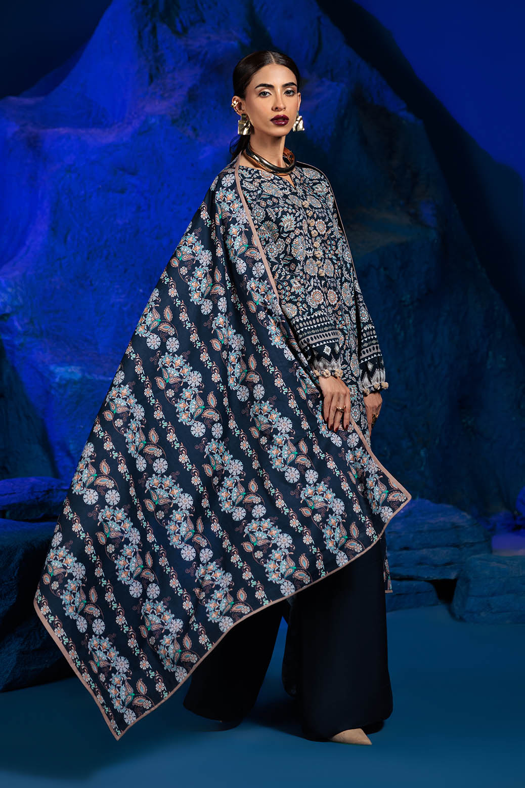 Bonanza Satrangi | Floral Bloom 3 Pc (2W24P3P349) -  Bonanza Satrangi Unstitched - Original Designer Dress - House of Maryam