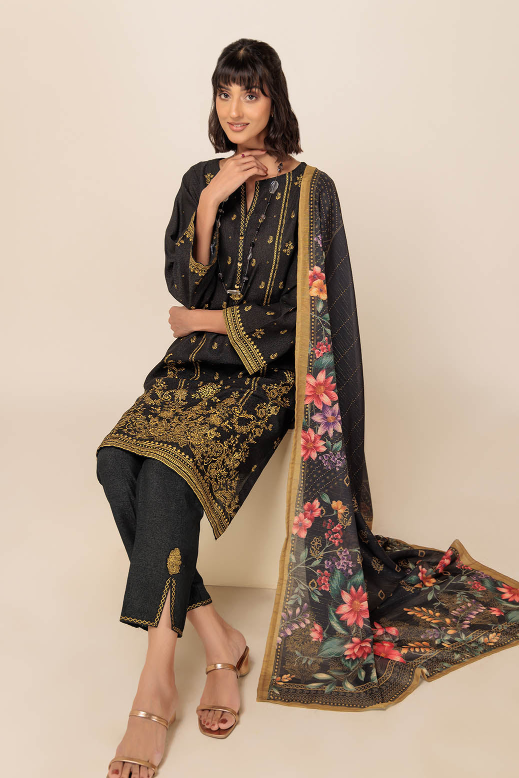 Bonanza Satrangi | Fragile Sprout 3 Pc (W23S63P12) -  Bonanza Satrangi Unstitched - Original Designer Dress - House of Maryam