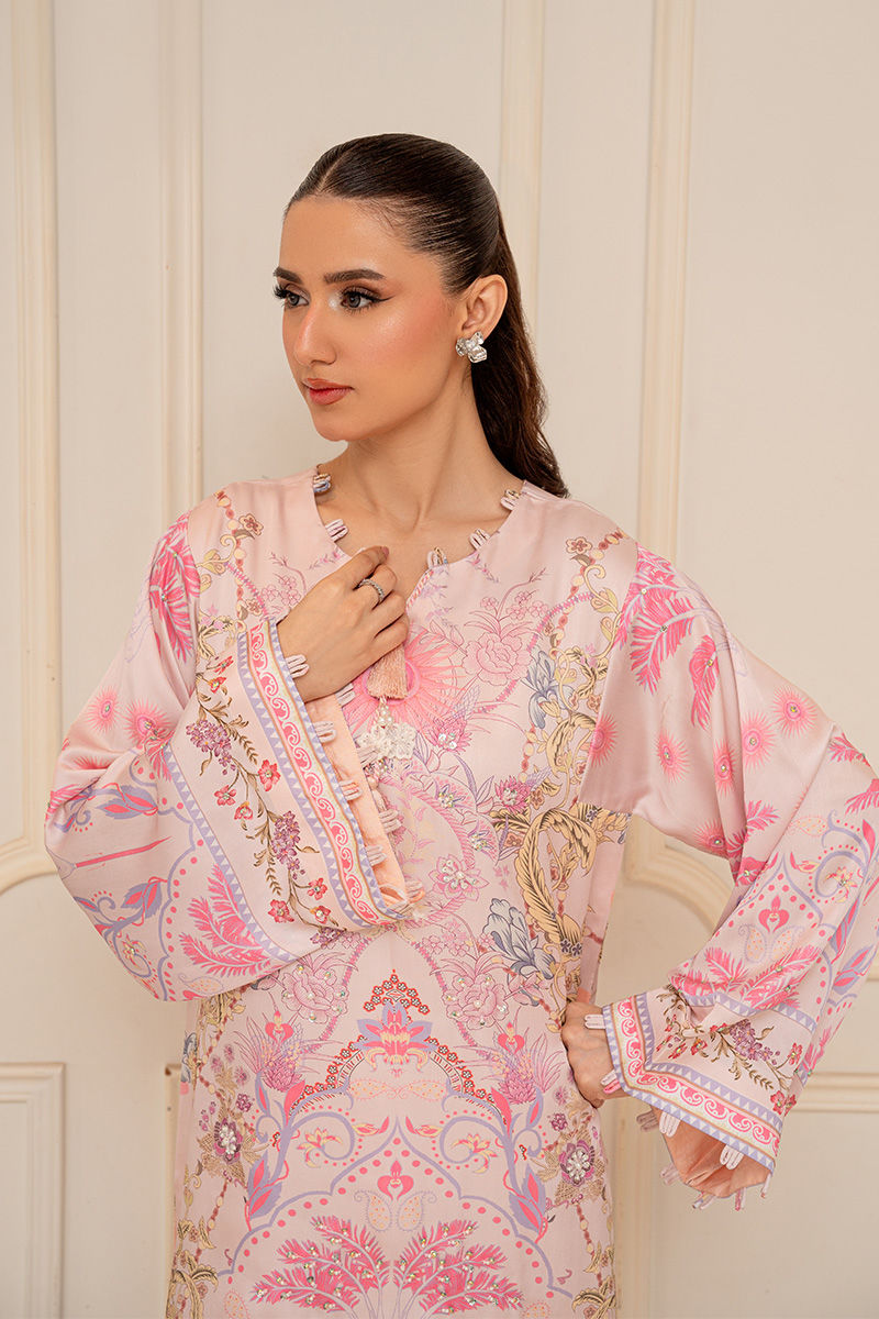 Fatima Khan | Layan Printed Eid Edit | Daisy Blush-3
