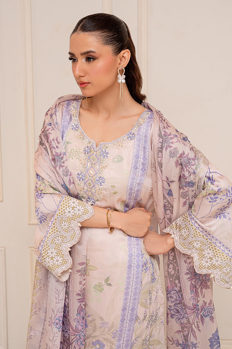 Fatima Khan | Layan Printed Eid Edit | Ivory Meadow, image 3