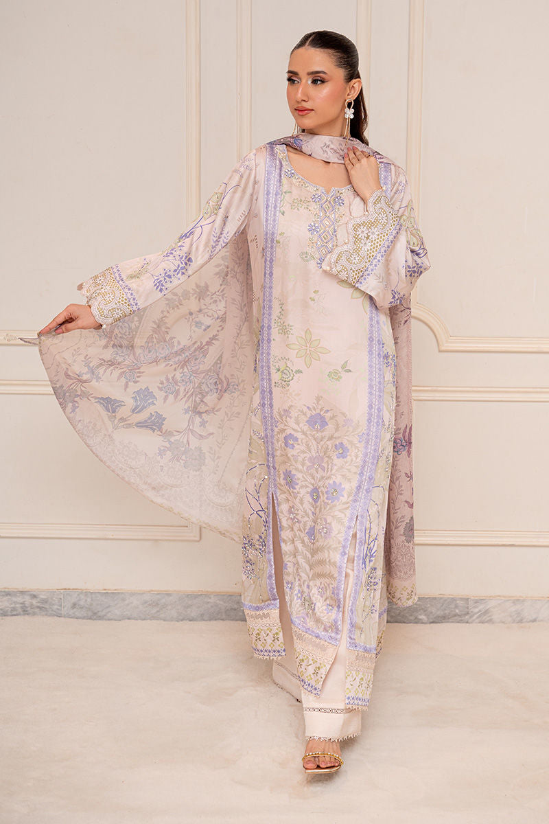 Fatima Khan | Layan Printed Eid Edit | Ivory Meadow, image 6