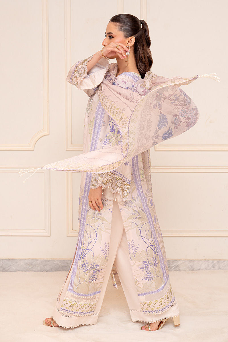 Fatima Khan | Layan Printed Eid Edit | Ivory Meadow-4