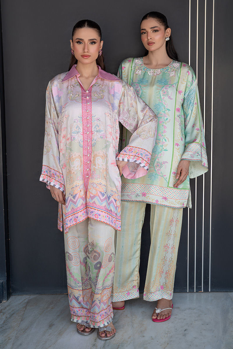 Fatima Khan | Layan Printed Eid Edit | Breezy Mint - Coord Set, image 10