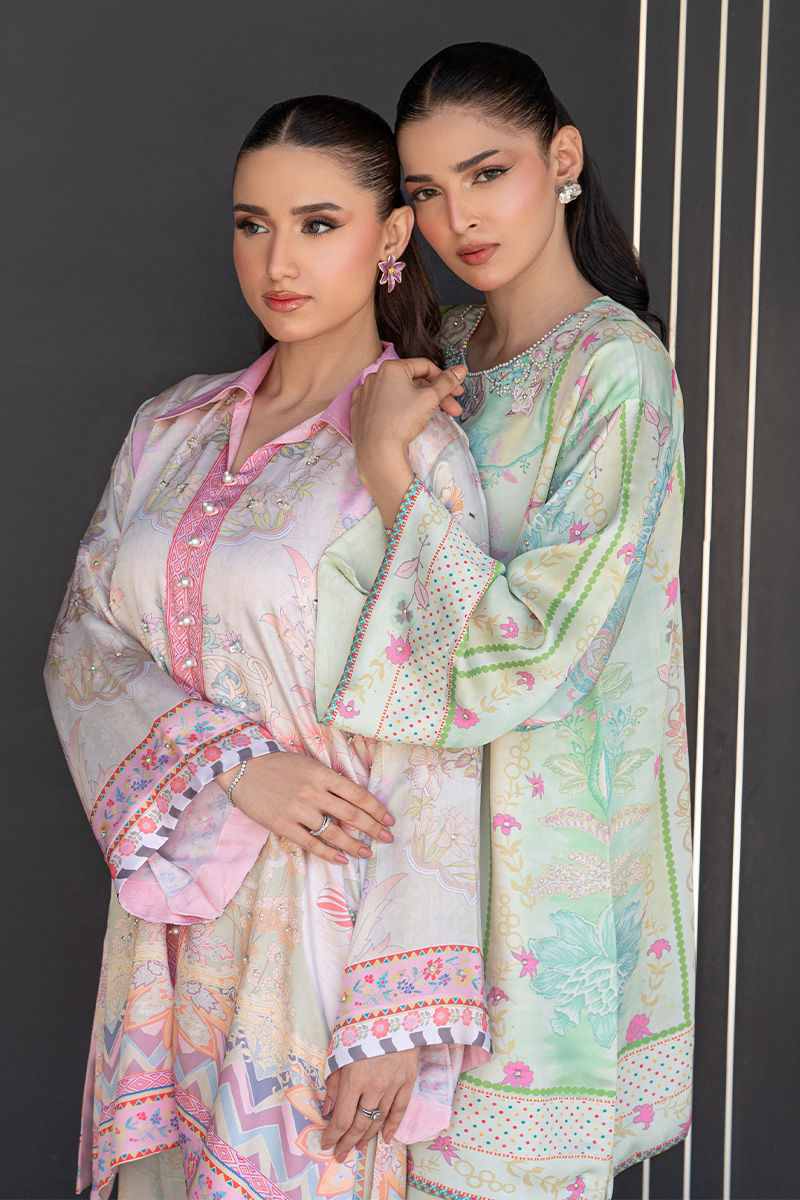Fatima Khan | Layan Printed Eid Edit | Breezy Mint - Coord Set, image 9