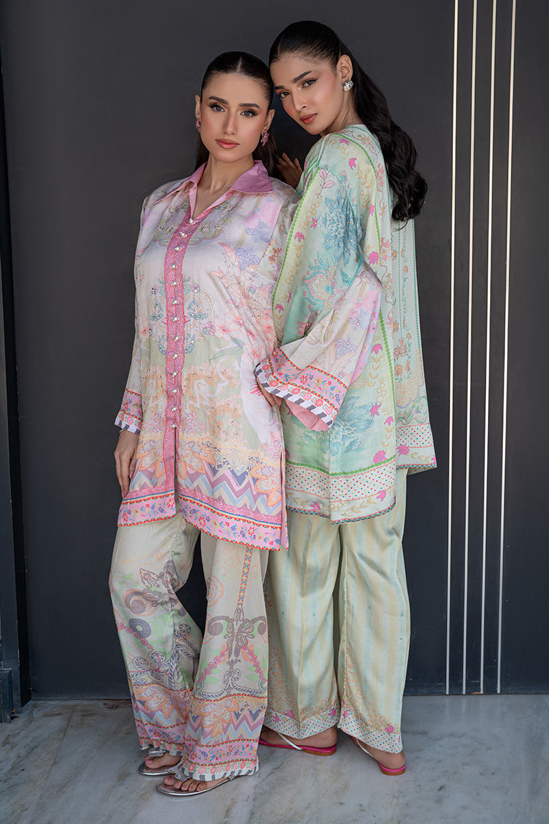 Fatima Khan | Layan Printed Eid Edit | Breezy Mint - Coord Set, image 8
