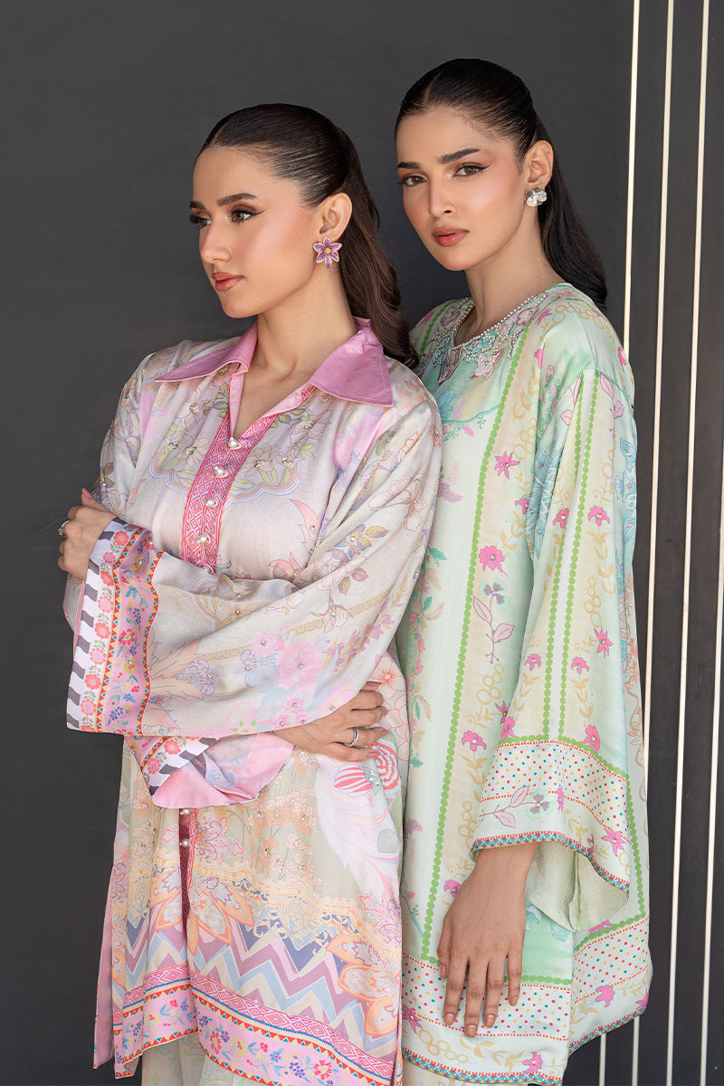 Fatima Khan | Layan Printed Eid Edit | Breezy Mint - Coord Set, image 7
