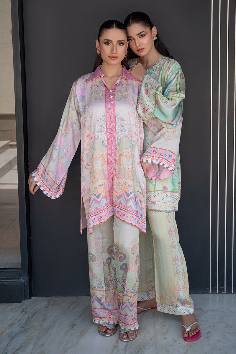 Fatima Khan | Layan Printed Eid Edit | Breezy Mint - Coord Set, image 6