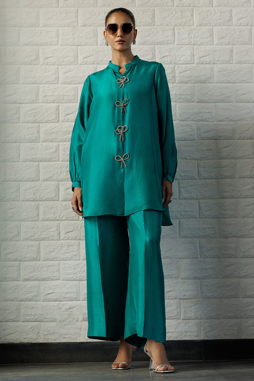 Deepak Perwani | Summer Festive 25 | Emerald -  Deepak Perwani Ladies Clothes - Original Designer Dress - House of Maryam