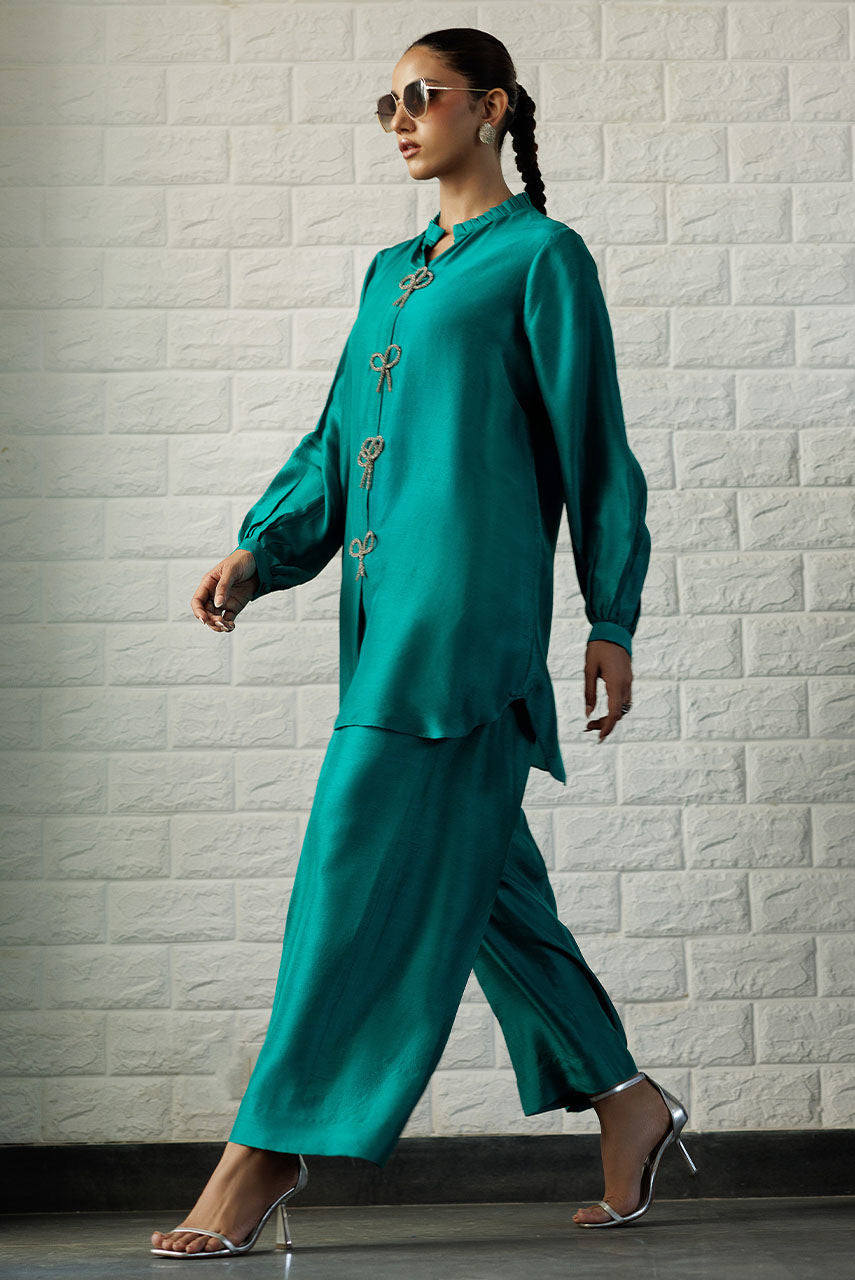 Deepak Perwani | Summer Festive 25 | Emerald -  Deepak Perwani Ladies Clothes - Original Designer Dress - House of Maryam