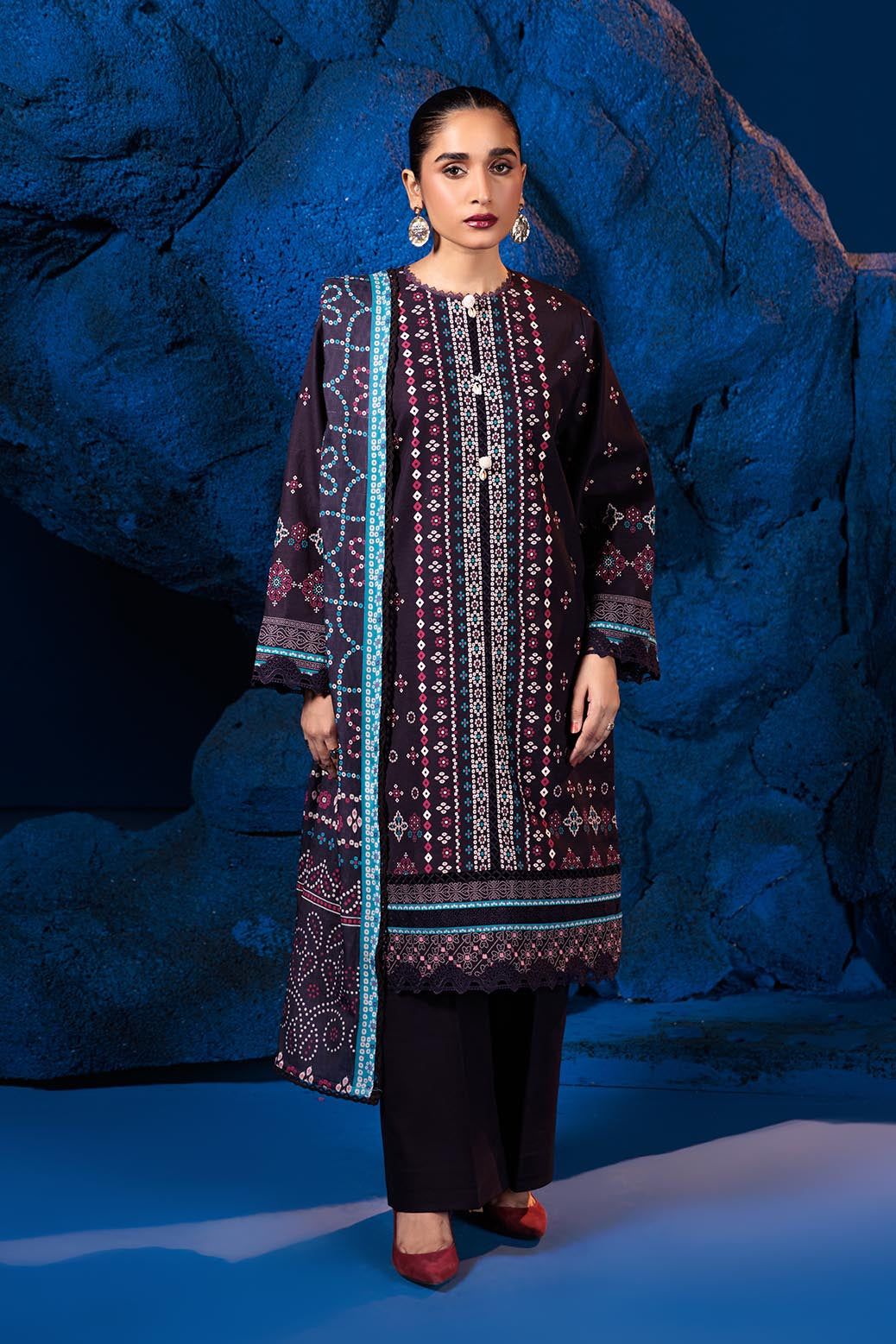 Bonanza Satrangi | Meraki 3 Pc (2W24P3P268) -  Bonanza Satrangi Unstitched - Original Designer Dress - House of Maryam
