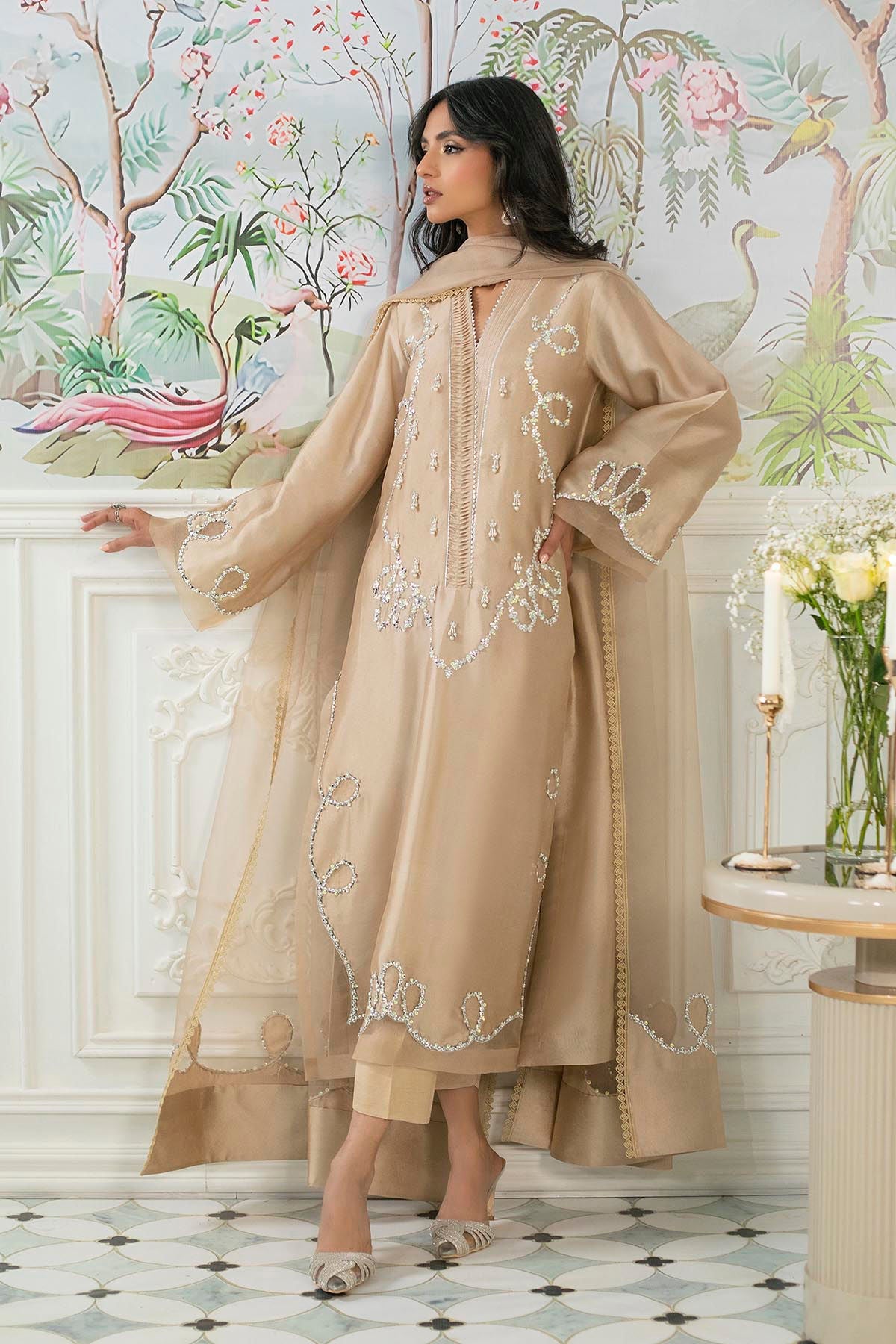 Annus Abrar | Sehr Eid Luxe | Alyra Sand -  Annus Abrar Ladies Clothes - Original Designer Dress - House of Maryam
