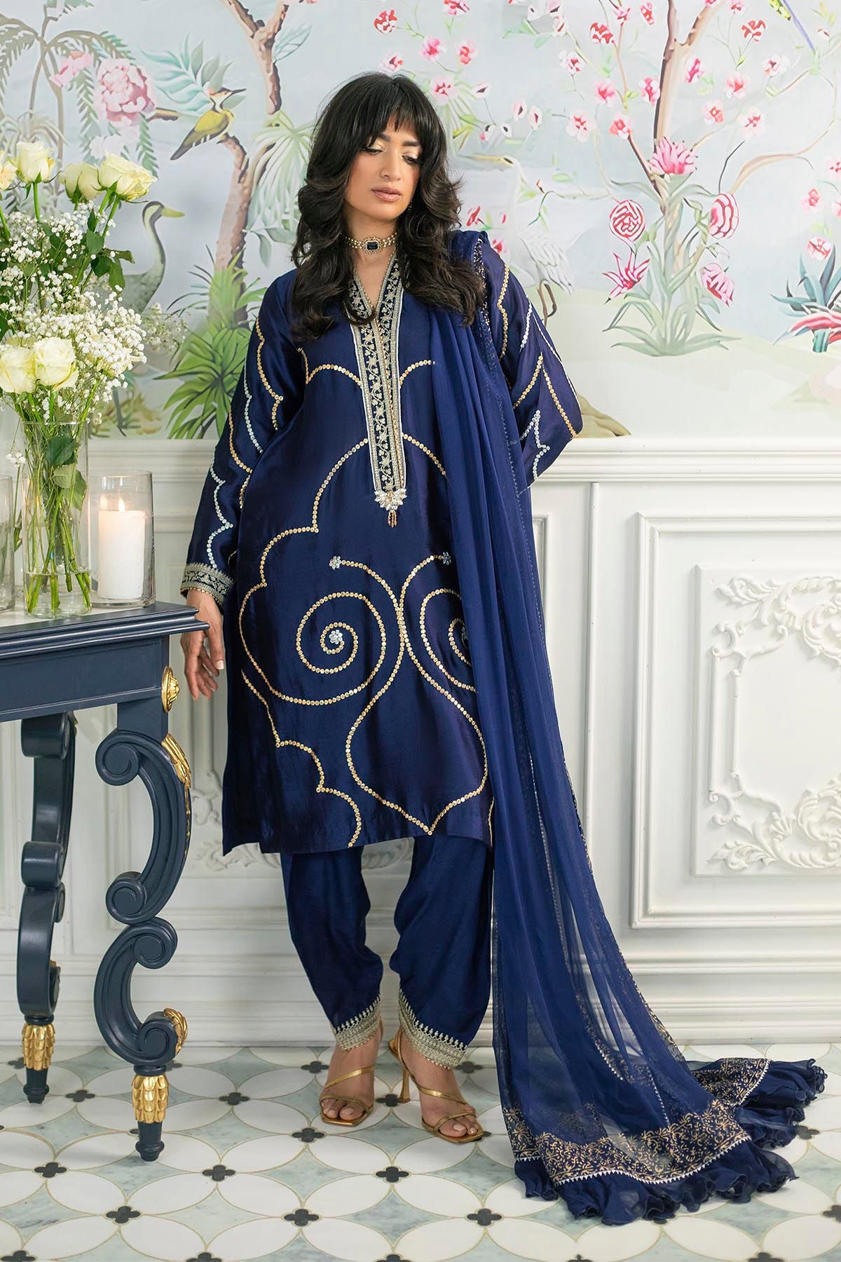 Annus Abrar | Sehr Eid Luxe | Izali Midnight -  Annus Abrar Ladies Clothes - Original Designer Dress - House of Maryam