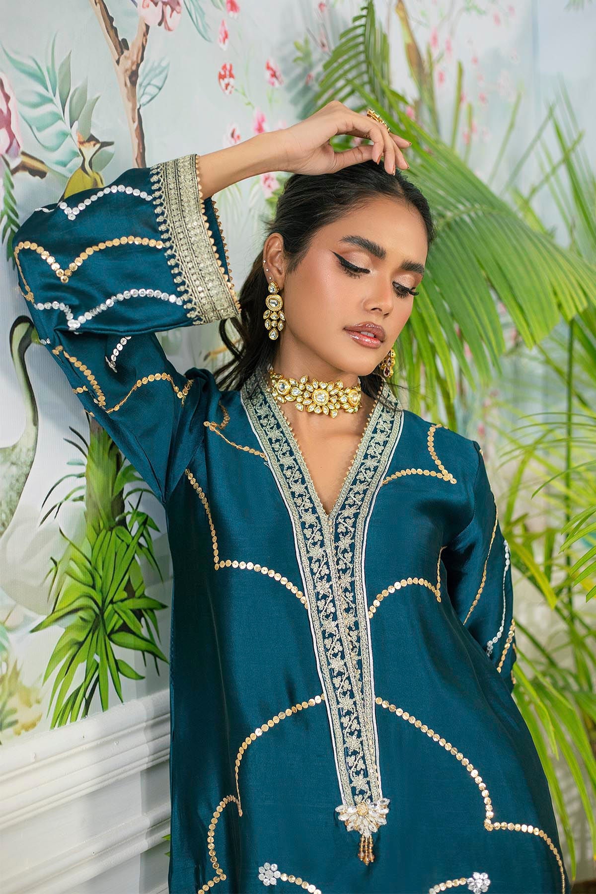 Annus Abrar | Sehr Eid Luxe | Izali Deep Teal -  Annus Abrar Ladies Clothes - Original Designer Dress - House of Maryam