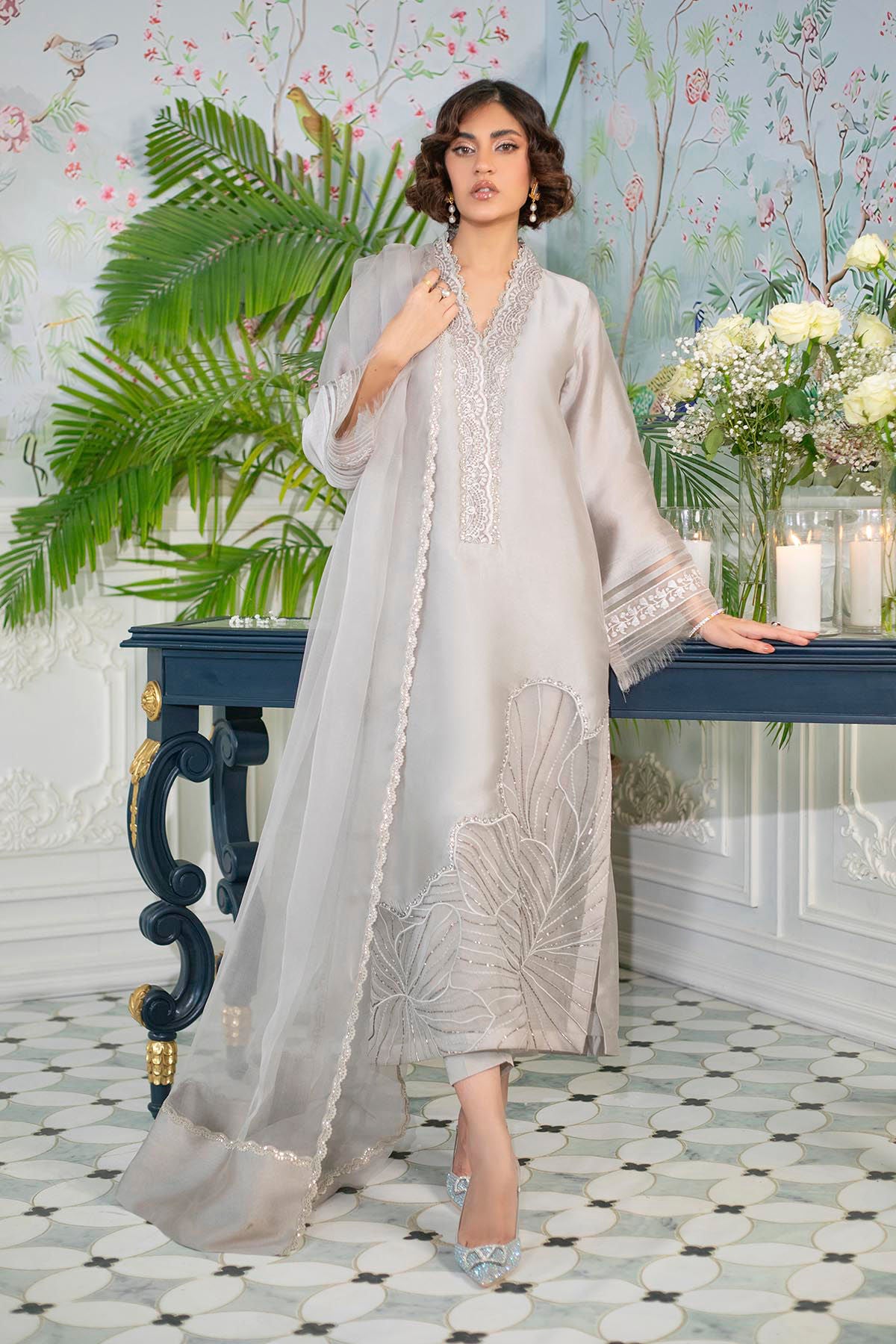 Annus Abrar | Sehr Eid Luxe | Lainey Grey -  Annus Abrar Ladies Clothes - Original Designer Dress - House of Maryam