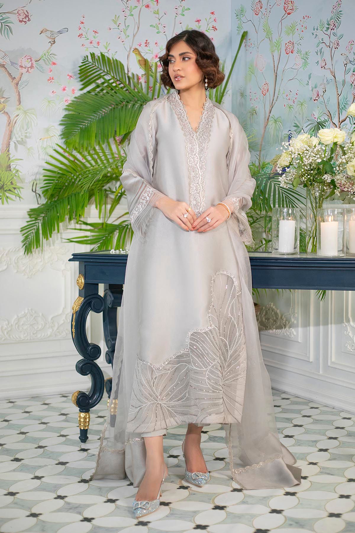 Annus Abrar | Sehr Eid Luxe | Lainey Grey -  Annus Abrar Ladies Clothes - Original Designer Dress - House of Maryam