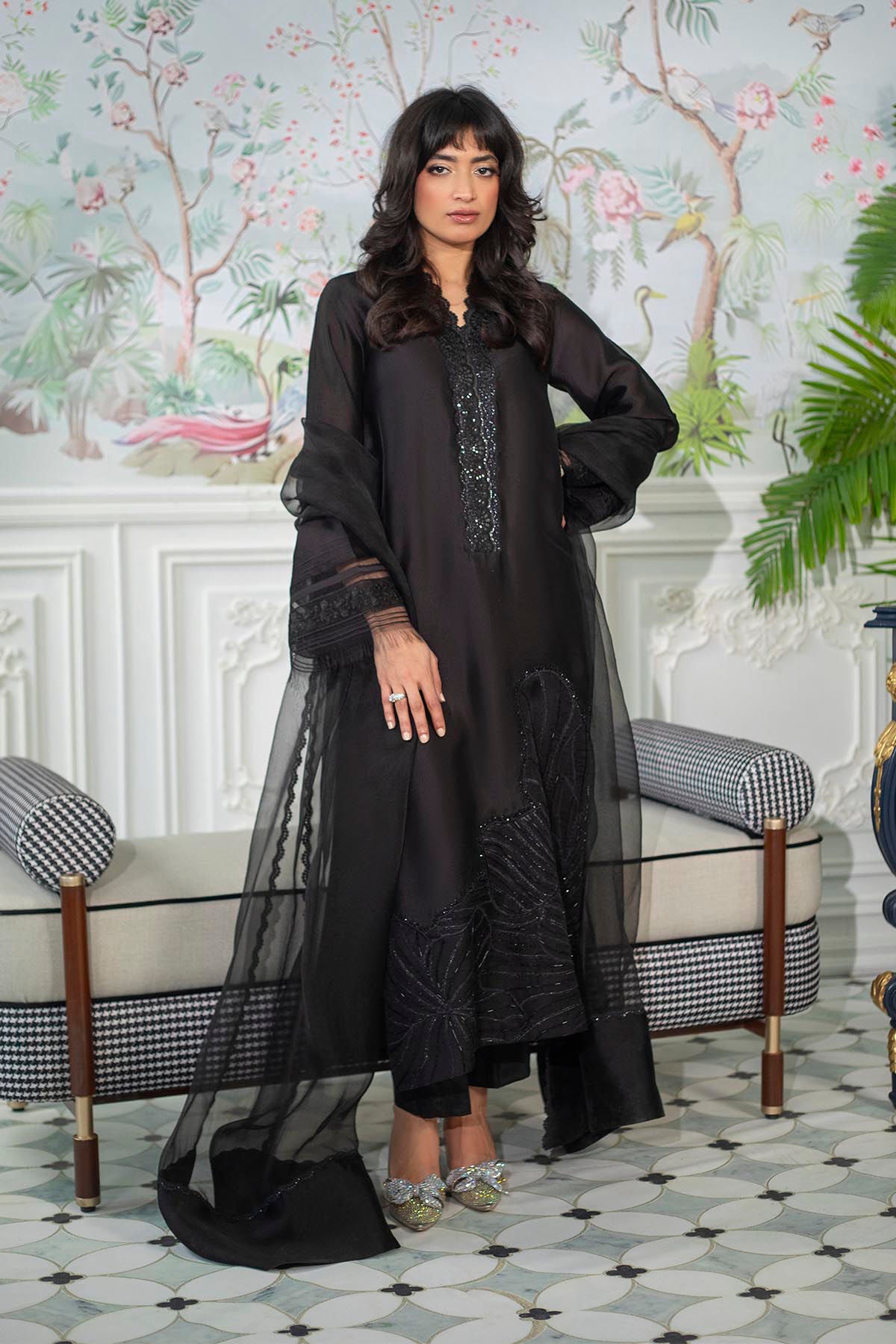 Annus Abrar | Sehr Eid Luxe | Lainey Black -  Annus Abrar Ladies Clothes - Original Designer Dress - House of Maryam