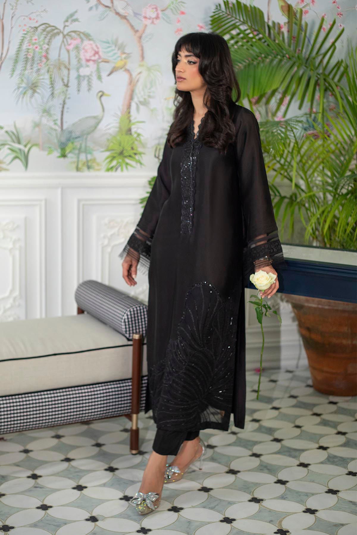 Annus Abrar | Sehr Eid Luxe | Lainey Black -  Annus Abrar Ladies Clothes - Original Designer Dress - House of Maryam
