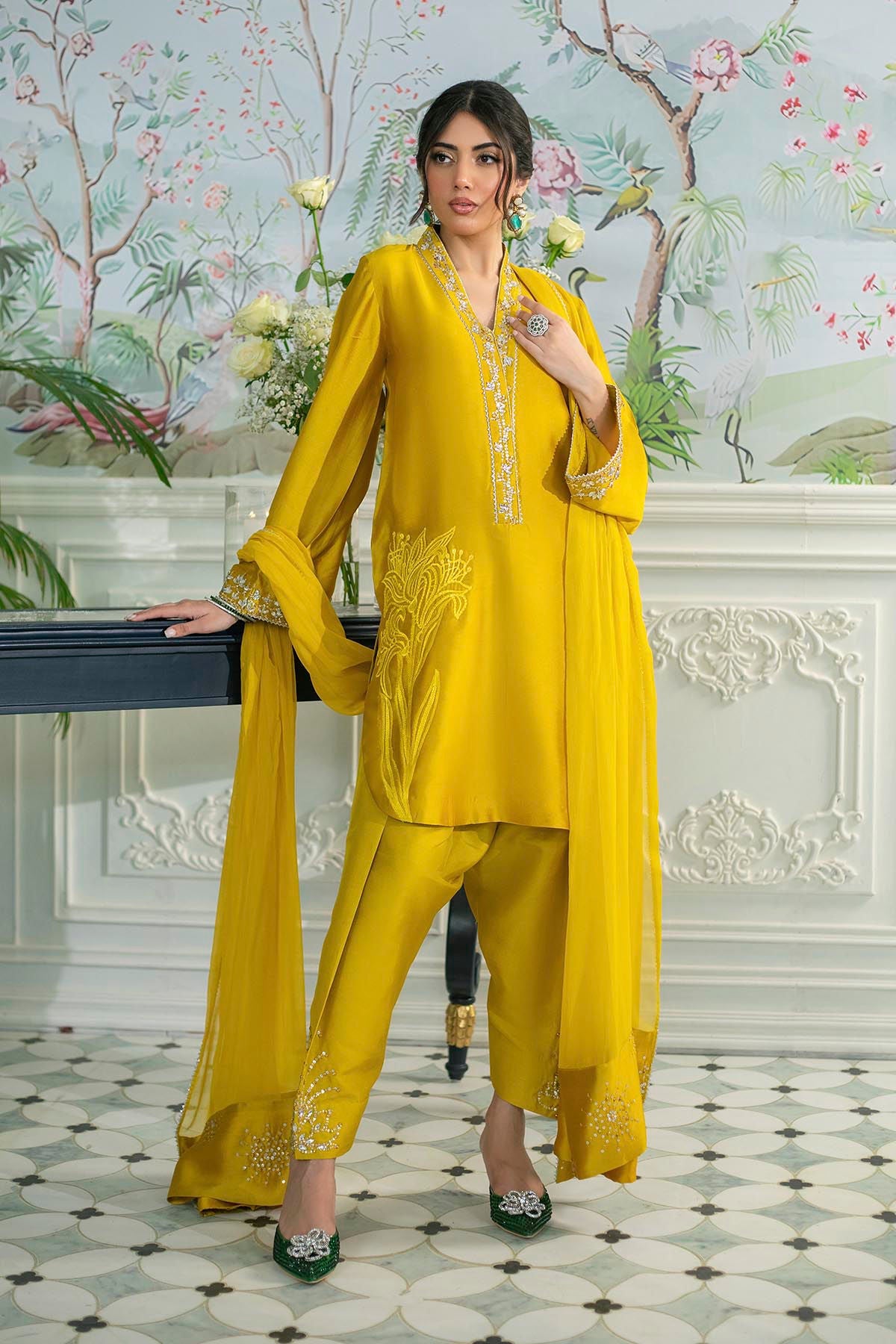 Annus Abrar | Sehr Eid Luxe | Melanie Daffodil -  Annus Abrar Ladies Clothes - Original Designer Dress - House of Maryam