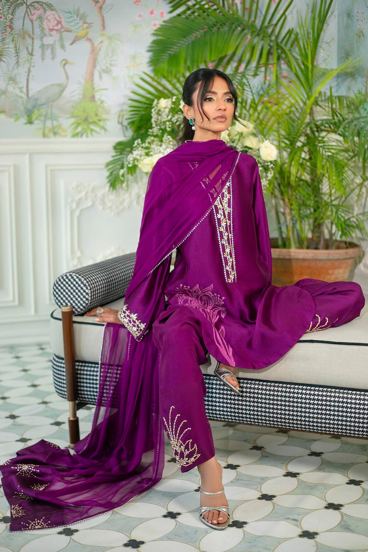 Annus Abrar | Sehr Eid Luxe | Melanie Plum -  Annus Abrar Ladies Clothes - Original Designer Dress - House of Maryam