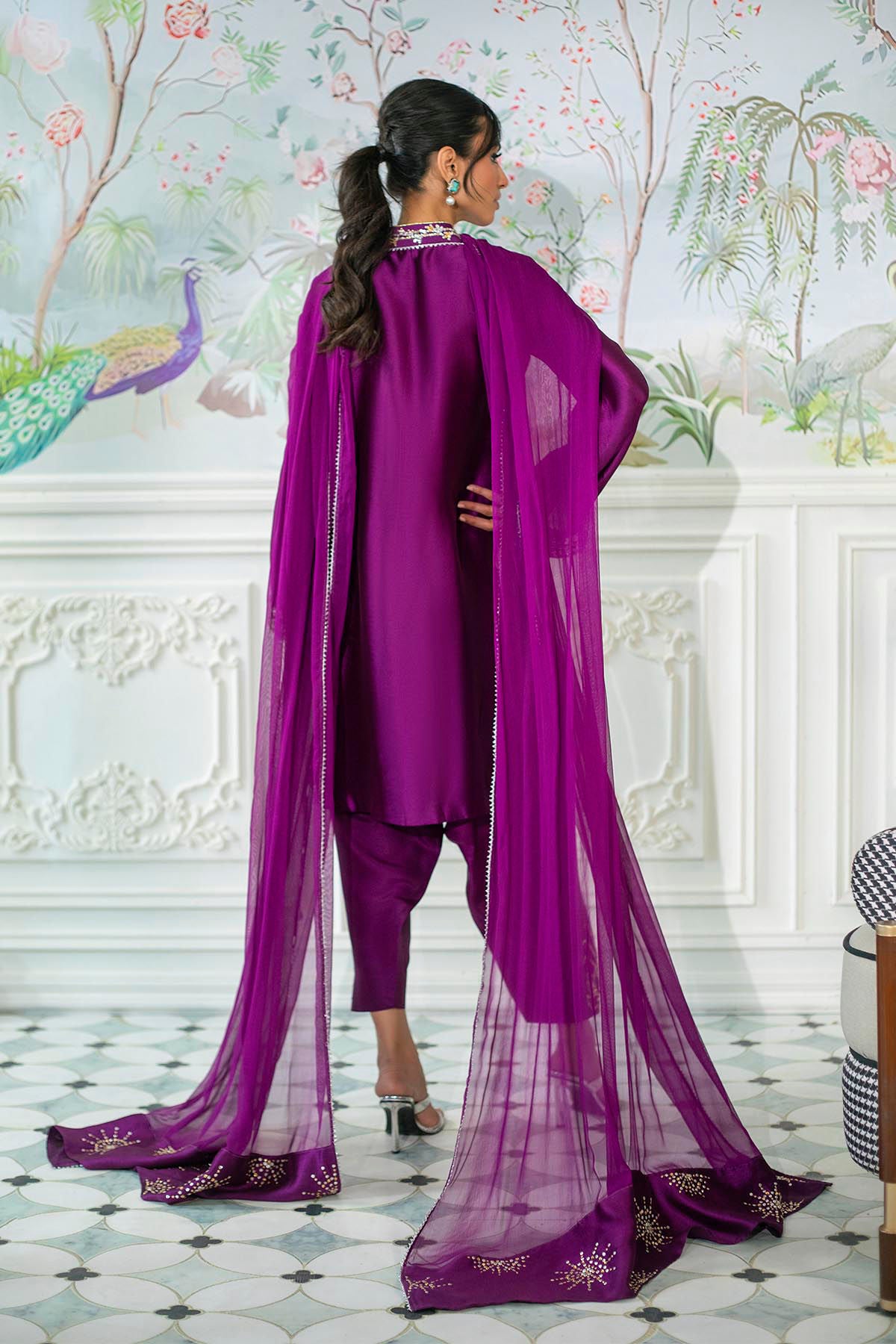 Annus Abrar | Sehr Eid Luxe | Melanie Plum -  Annus Abrar Ladies Clothes - Original Designer Dress - House of Maryam