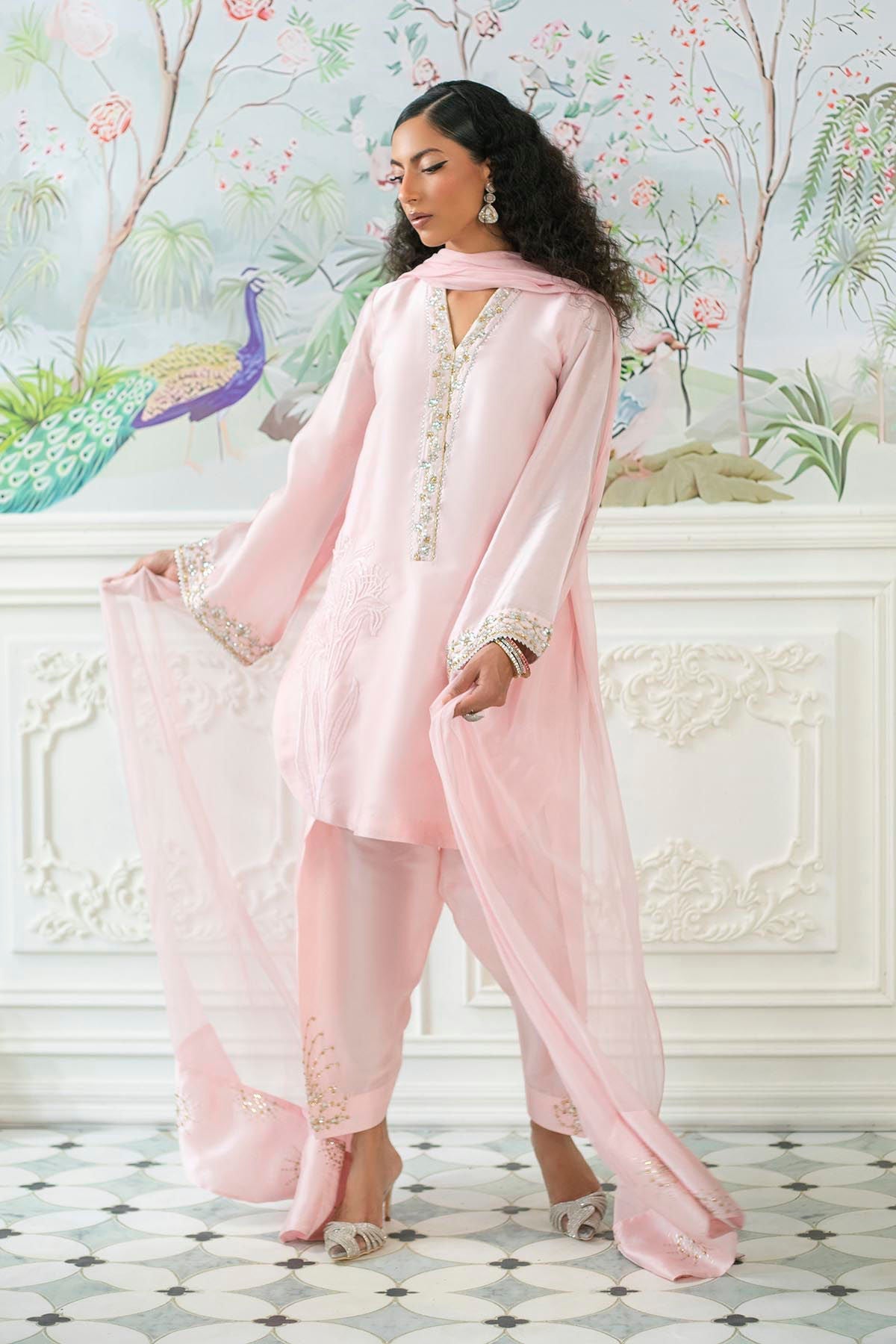 Annus Abrar | Sehr Eid Luxe | Melanie Rose Pink -  Annus Abrar Ladies Clothes - Original Designer Dress - House of Maryam
