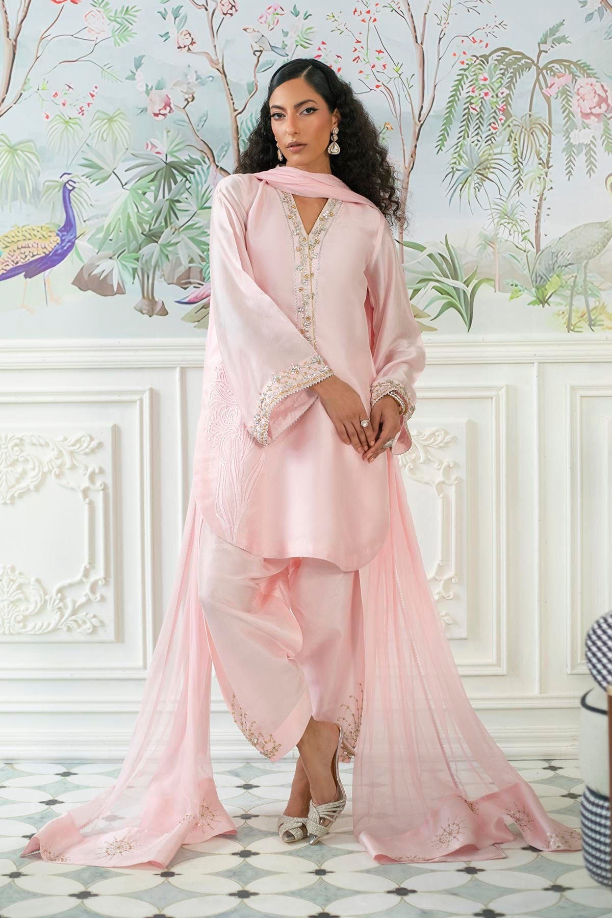 Annus Abrar | Sehr Eid Luxe | Melanie Rose Pink -  Annus Abrar Ladies Clothes - Original Designer Dress - House of Maryam