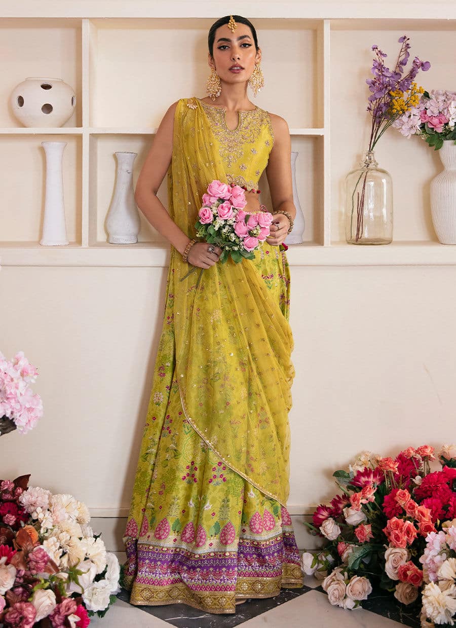 Farah Talib Aziz | Mayna Festive Luxe | ELIKA LIME -  Farah Talib Aziz Bridal - Original Designer Dress - House of Maryam