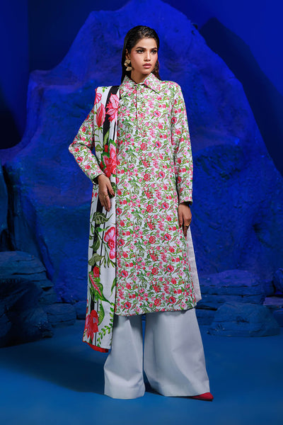 Bonanza Satrangi | Floral Art 3 Pc (1W24P3P253) -  Bonanza Satrangi Unstitched - Original Designer Dress - House of Maryam