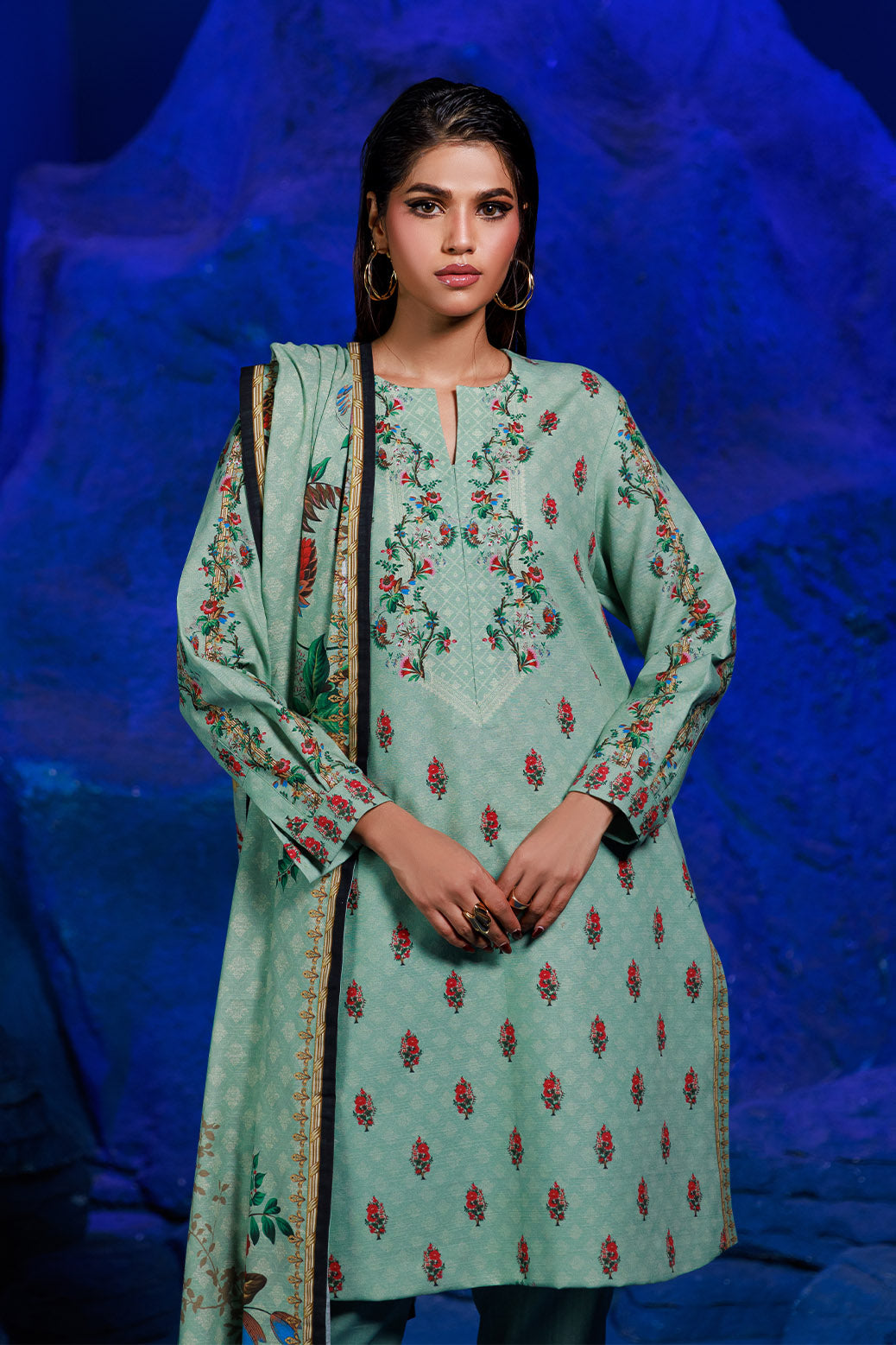 Bonanza Satrangi | Winter Jet 3 Pc (1W24P3P290) -  Bonanza Satrangi Unstitched - Original Designer Dress - House of Maryam