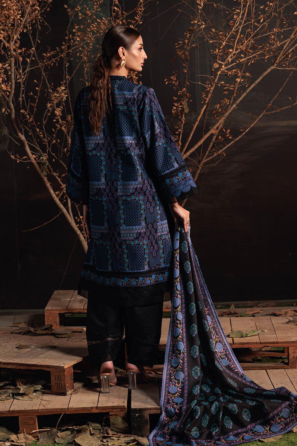 Bonanza Satrangi | Midnight Sail 3 Pc (2W24P3P149) -  Bonanza Satrangi Unstitched - Original Designer Dress - House of Maryam