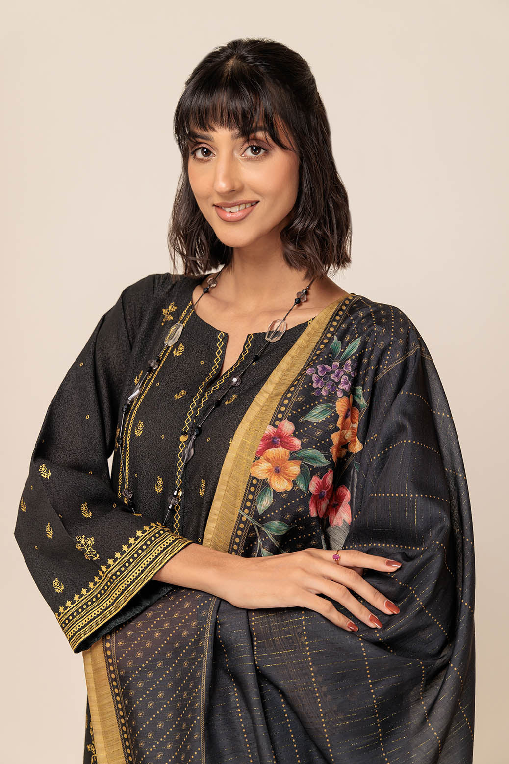 Bonanza Satrangi | Fragile Sprout 3 Pc (W23S63P12) -  Bonanza Satrangi Unstitched - Original Designer Dress - House of Maryam