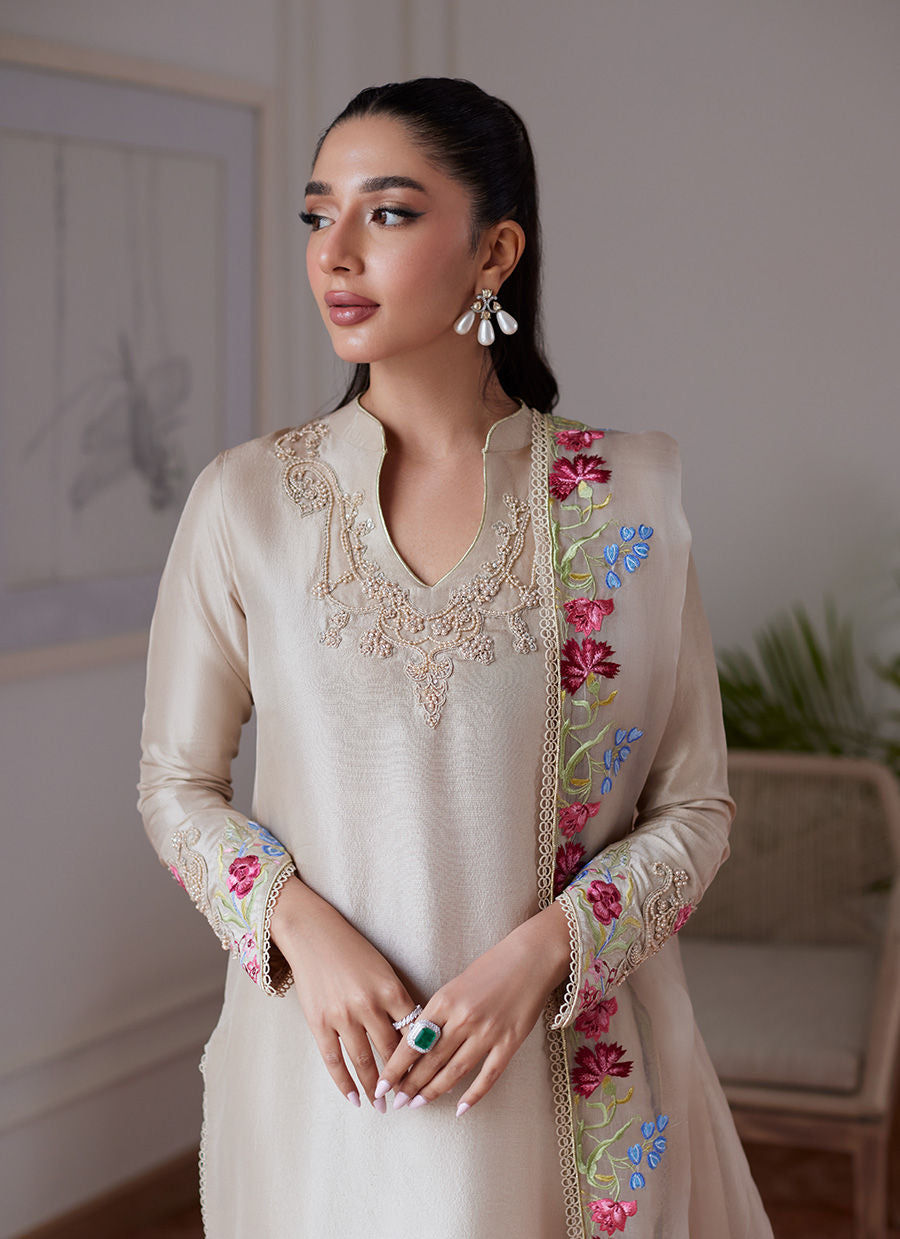 Farah Talib Aziz | Luna Eid Collection 24 | LIARA SAND -  Farah Talib Aziz Luxury - Original Designer Dress - House of Maryam