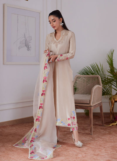 Farah Talib Aziz | Luna Eid Collection 24 | LIARA SAND -  Farah Talib Aziz Luxury - Original Designer Dress - House of Maryam