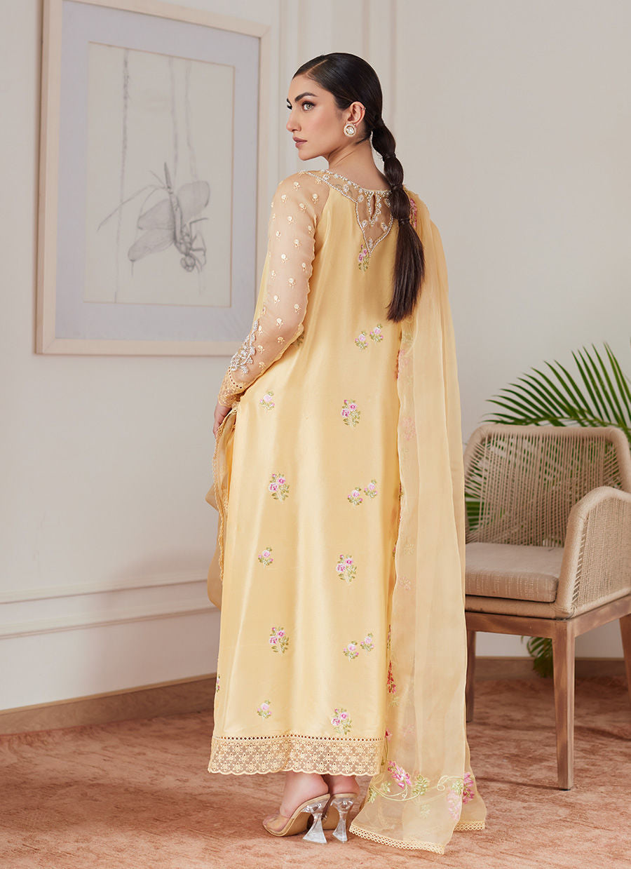 Farah Talib Aziz | Luna Eid Collection 24 | CYRILLA PALE YELLOW by Designer Farah Talib Aziz - House of Maryam - Pakistani Designer Ethnic Wear in {{ shop.shopifyCountryName }}