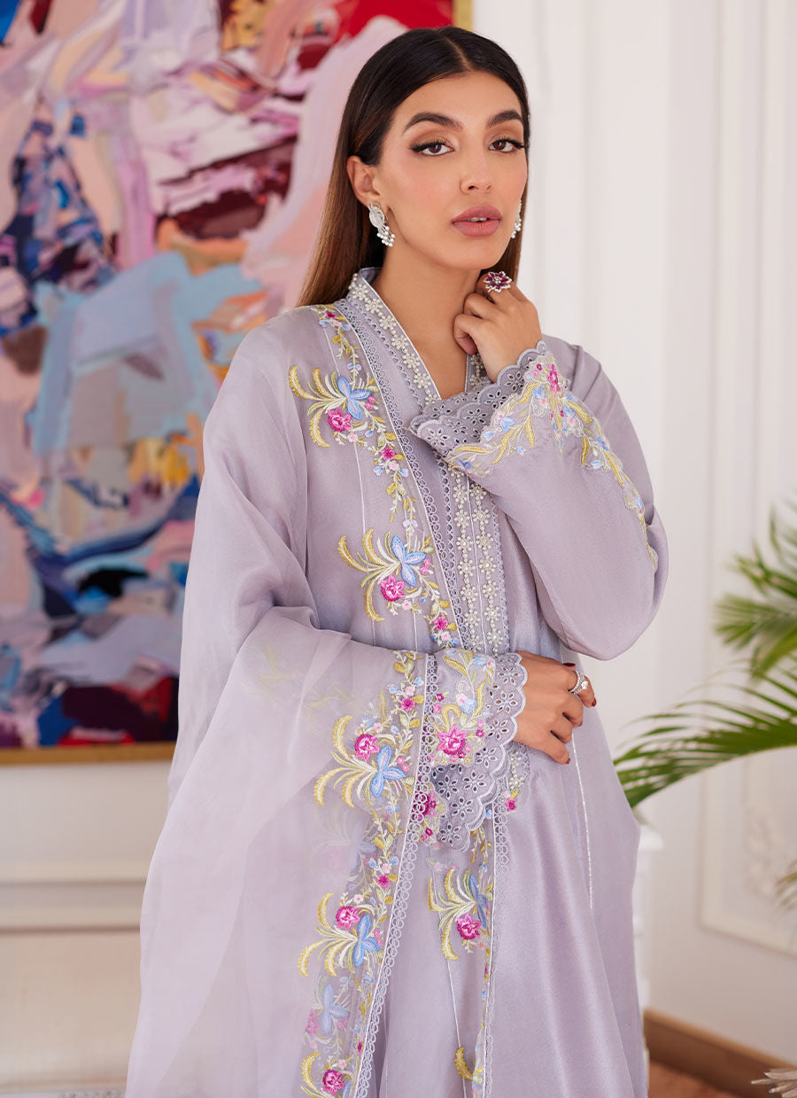 Farah Talib Aziz | Luna Eid Collection 24 | ODETTE SILVER GREY -  Farah Talib Aziz Luxury - Original Designer Dress - House of Maryam