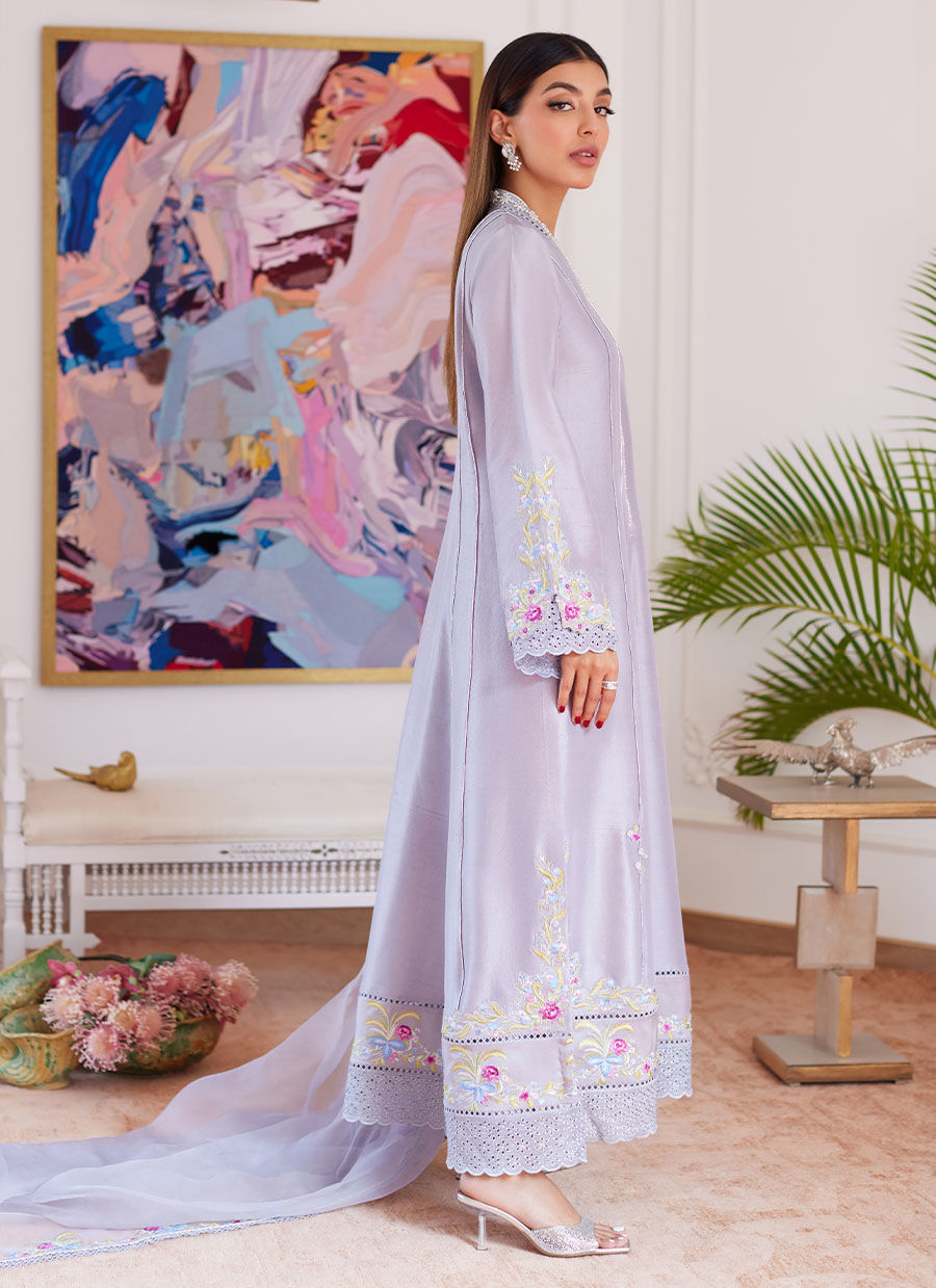 Farah Talib Aziz | Luna Eid Collection 24 | ODETTE SILVER GREY -  Farah Talib Aziz Luxury - Original Designer Dress - House of Maryam