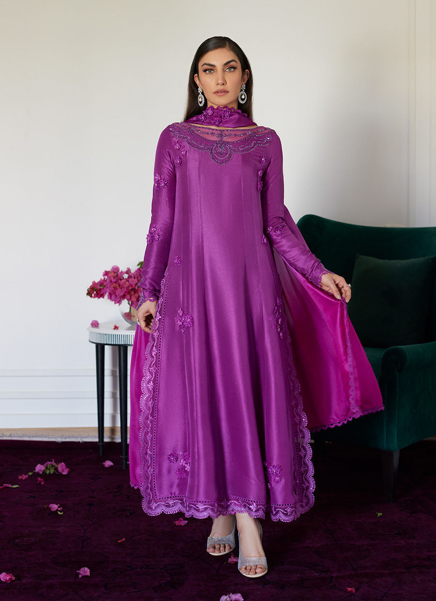 Farah Talib Aziz | Luna Eid Collection 24 | TIERRA MUTED MAGENTA by Designer Farah Talib Aziz - House of Maryam - Pakistani Designer Ethnic Wear in {{ shop.shopifyCountryName }}