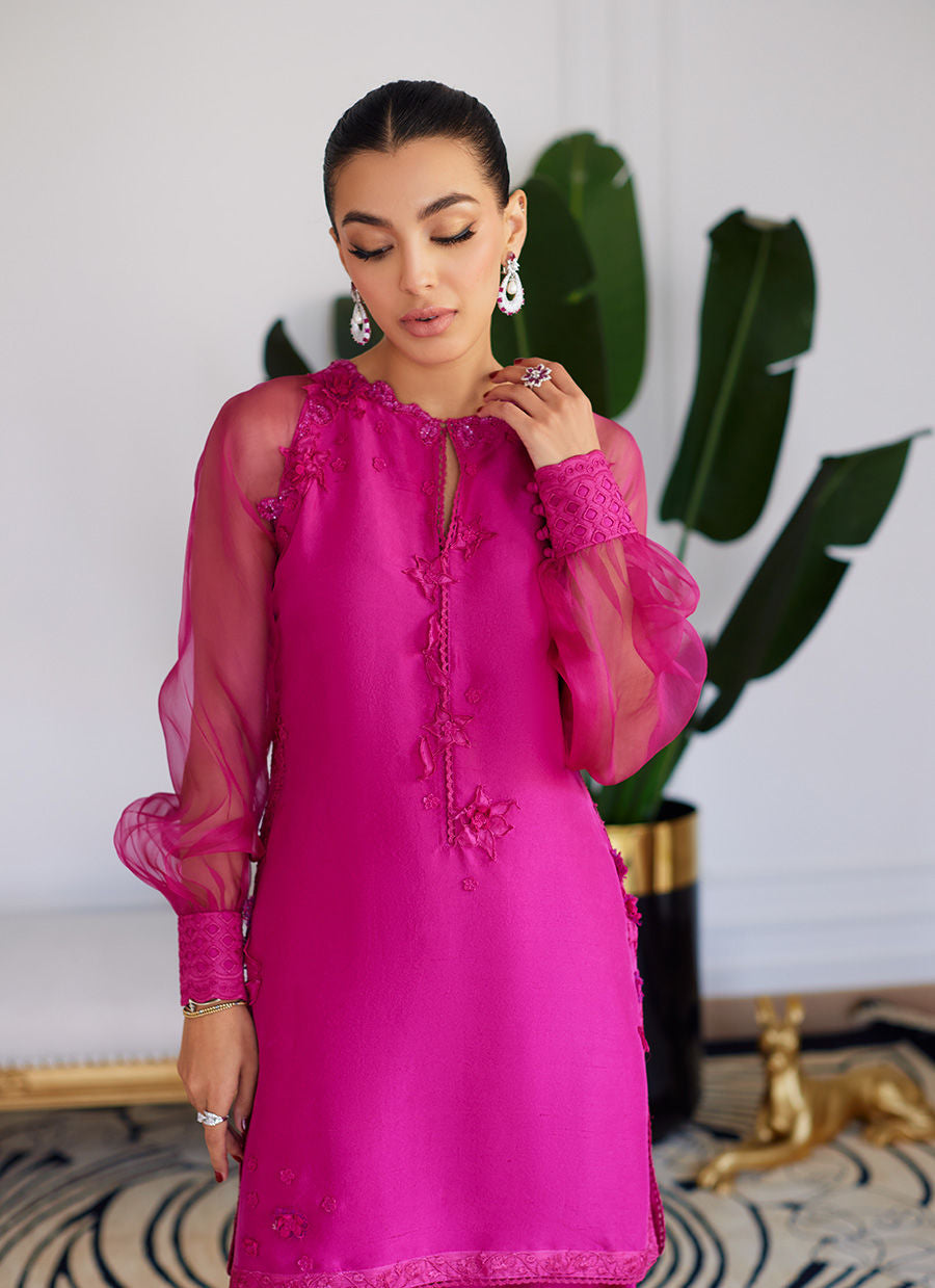 Farah Talib Aziz | Luna Eid Collection 24 | ELIO HOT PINK -  Farah Talib Aziz Luxury - Original Designer Dress - House of Maryam