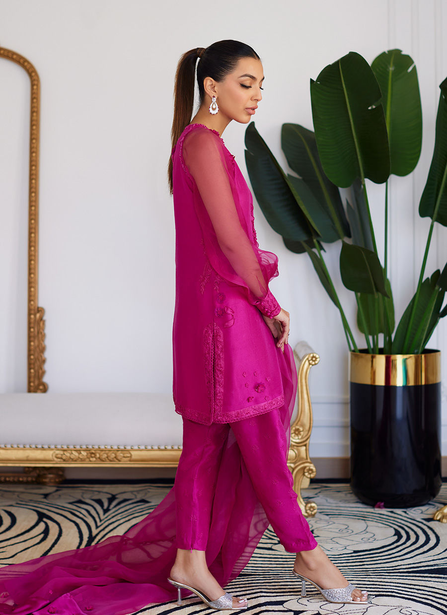 Farah Talib Aziz | Luna Eid Collection 24 | ELIO HOT PINK -  Farah Talib Aziz Luxury - Original Designer Dress - House of Maryam