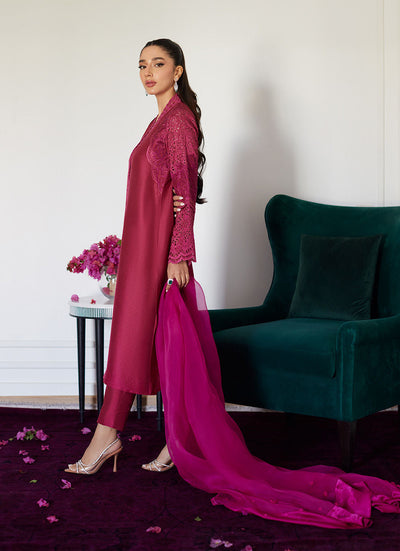 Farah Talib Aziz | Luna Eid Collection 24 | HONORINE MAGENTA -  Farah Talib Aziz Luxury - Original Designer Dress - House of Maryam