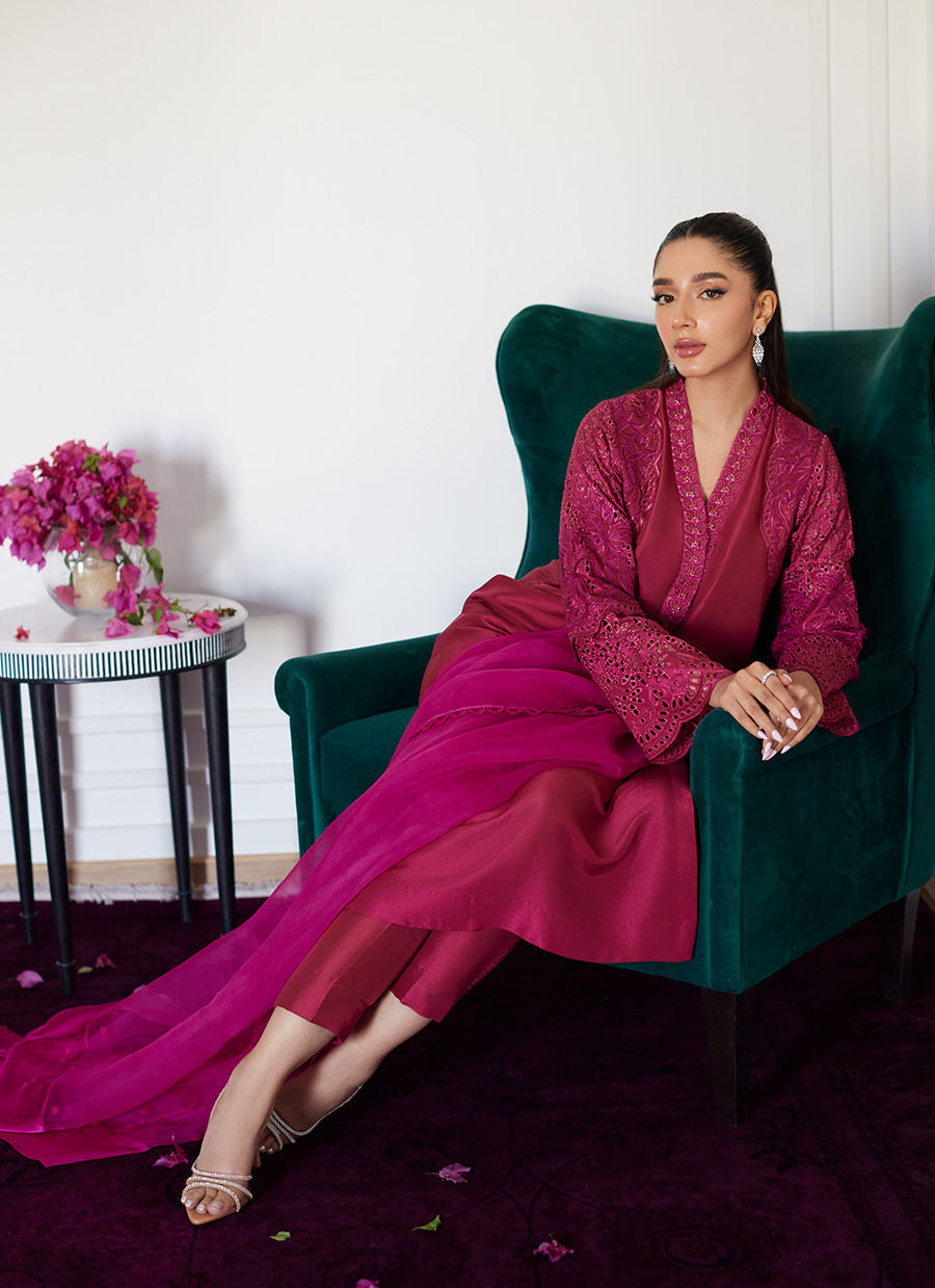 Farah Talib Aziz | Luna Eid Collection 24 | HONORINE MAGENTA -  Farah Talib Aziz Luxury - Original Designer Dress - House of Maryam