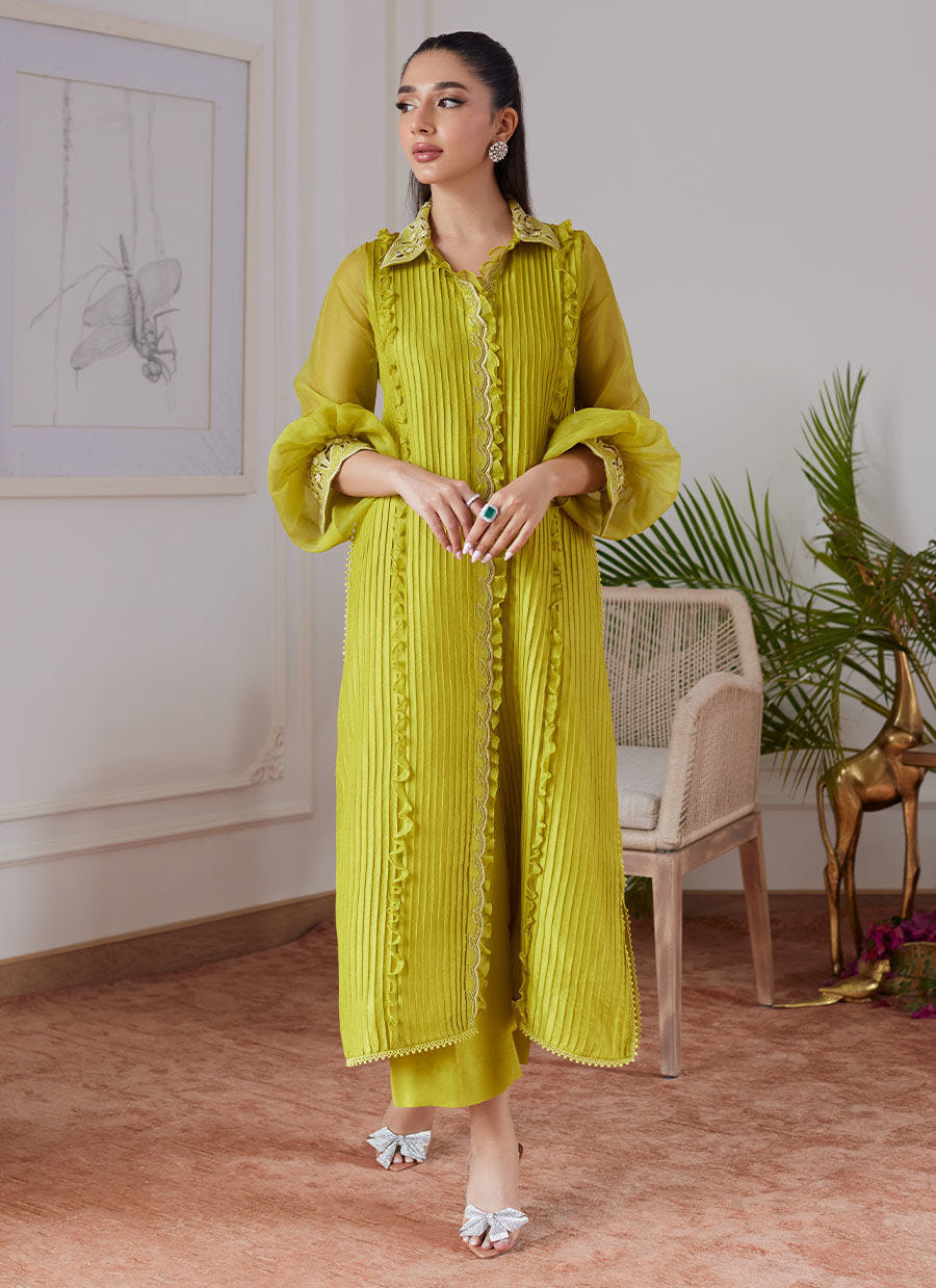 Farah Talib Aziz | Luna Eid Collection 24 | FAUSTINE KIWI -  Farah Talib Aziz Luxury - Original Designer Dress - House of Maryam