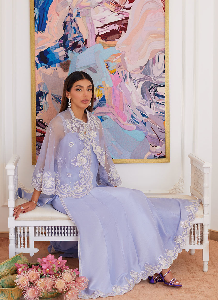 Farah Talib Aziz | Luna Eid Collection 24 | FLEUR LAVENDER -  Farah Talib Aziz Luxury - Original Designer Dress - House of Maryam