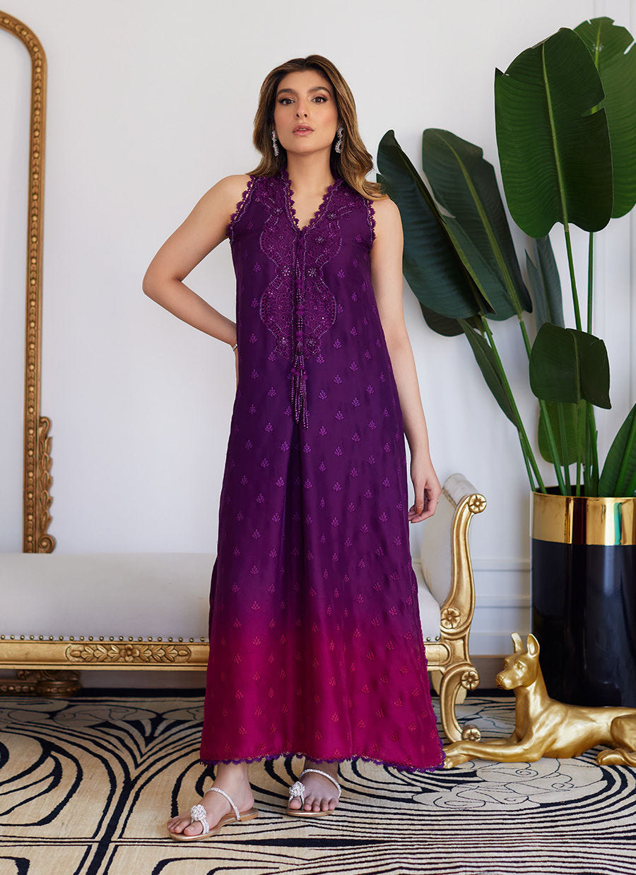 Farah Talib Aziz | Luna Eid Collection 24 | VIOLETTE WILD BERRY OMBRE -  Farah Talib Aziz Luxury - Original Designer Dress - House of Maryam