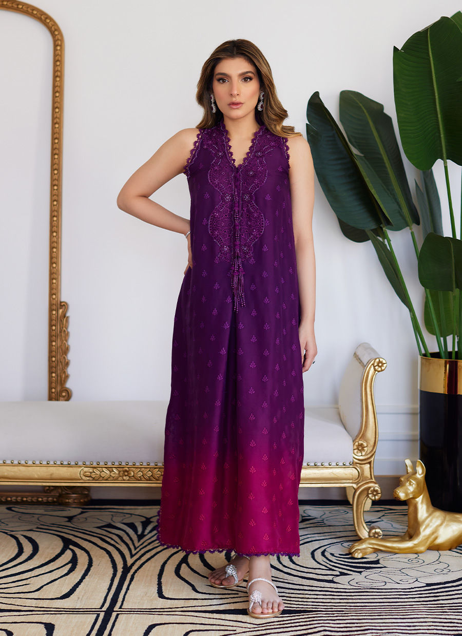 Farah Talib Aziz | Luna Eid Collection 24 | VIOLETTE WILD BERRY OMBRE by Designer Farah Talib Aziz - House of Maryam - Pakistani Designer Ethnic Wear in {{ shop.shopifyCountryName }}