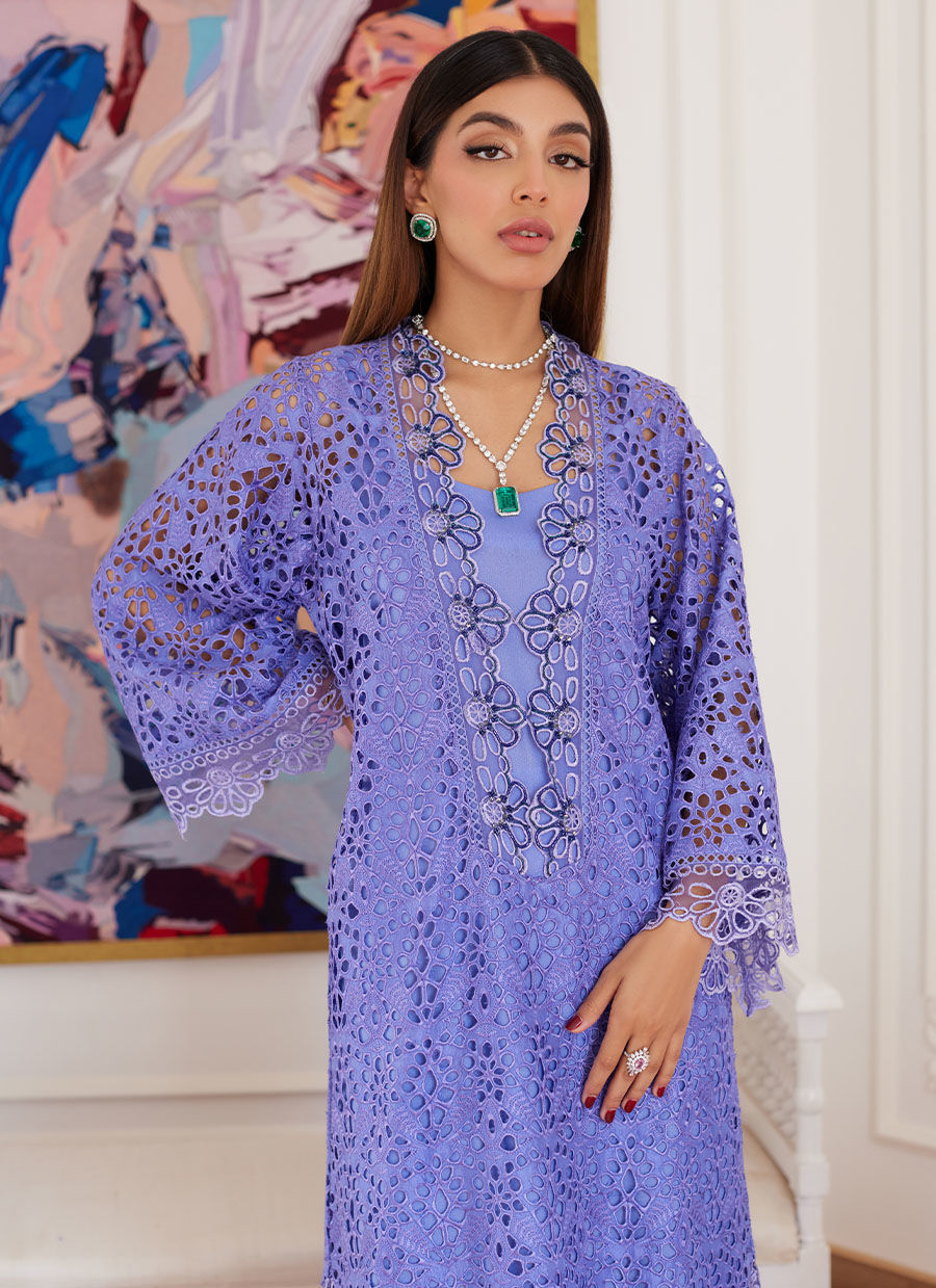 Farah Talib Aziz | Luna Eid Collection 24 | EVANTHIA PERIWINKLE by Designer Farah Talib Aziz - House of Maryam - Pakistani Designer Ethnic Wear in {{ shop.shopifyCountryName }}