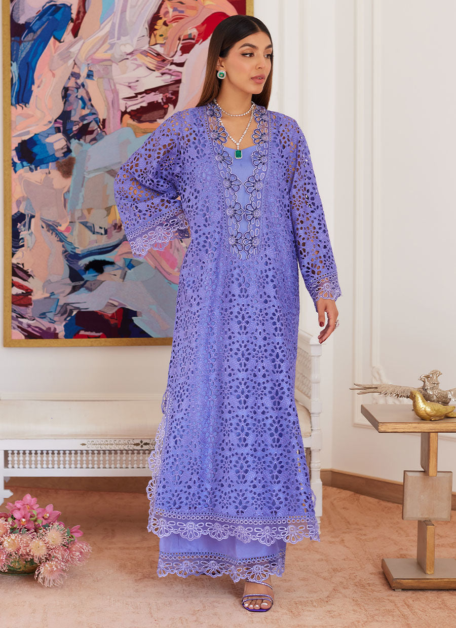 Farah Talib Aziz | Luna Eid Collection 24 | EVANTHIA PERIWINKLE by Designer Farah Talib Aziz - House of Maryam - Pakistani Designer Ethnic Wear in {{ shop.shopifyCountryName }}