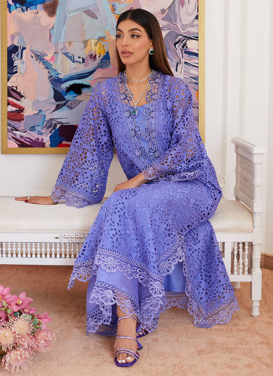 Farah Talib Aziz | Luna Eid Collection 24 | EVANTHIA PERIWINKLE by Designer Farah Talib Aziz - House of Maryam - Pakistani Designer Ethnic Wear in {{ shop.shopifyCountryName }}