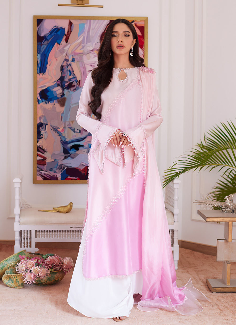 Farah Talib Aziz | Luna Eid Collection 24 | RELLIA BABY PINK -  Farah Talib Aziz Luxury - Original Designer Dress - House of Maryam
